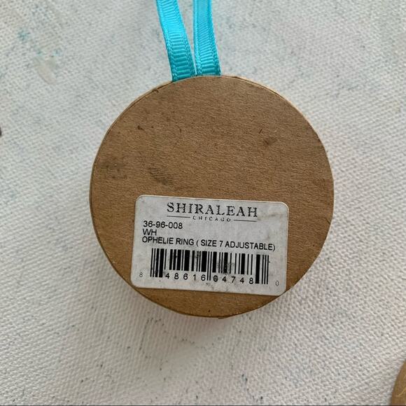 Shiraleah | Ophelia Gold Tone & White Marbled Adjustable Size 7 Ring - Picture 6 of 8